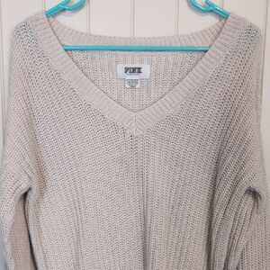 PINK Victoria's Secret Beige V-Neck Sweater